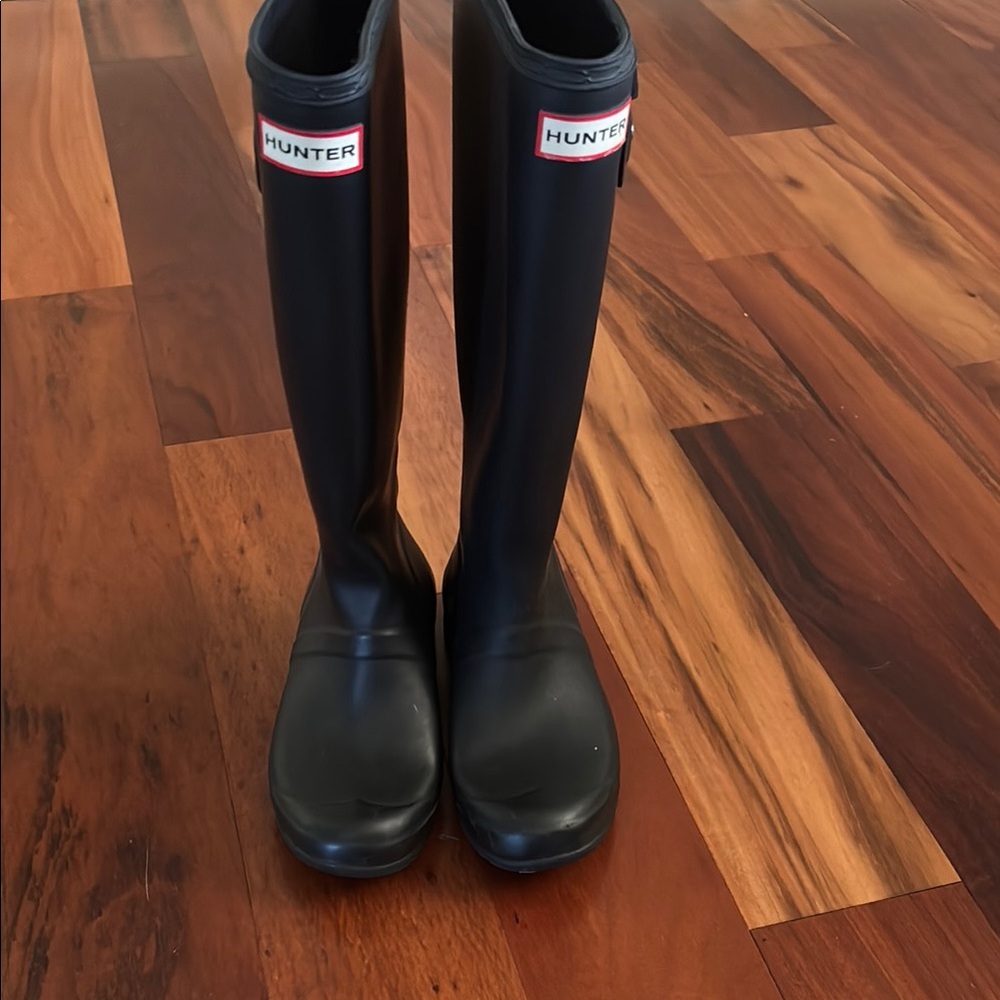 Hunter Black Tall Rain Boots